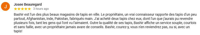 Témoignage d'une cliente satisfaite de son expérience en magasin, et du service offert.